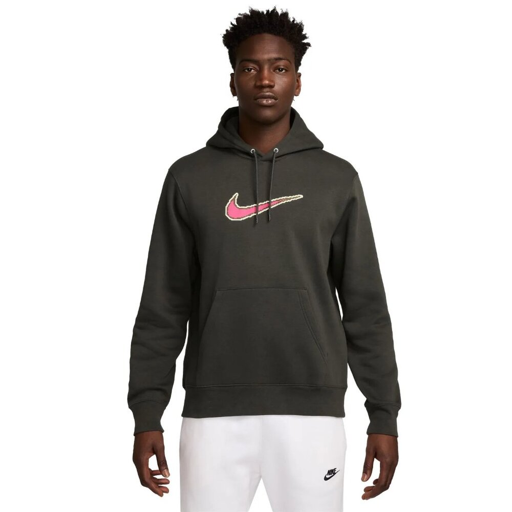 Nike Mens Varisty Club Hoodie Sweatshirt Fleece Pullover HV0854 XL Sequoia Pink